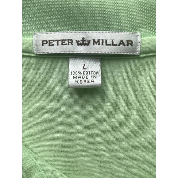 Peter Millar Golf Polo Green Short Sleeve Men’s Size Large 100% Cotton - Picture 3 of 7